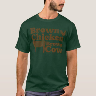 Bruine Kip Bruine Koe 1970s Muziek Boog Chicka Wow T-shirt