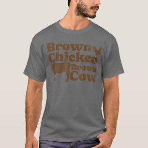 Bruine Kip Bruine Koe 1970s Muziek Boog Chicka Wow T-shirt