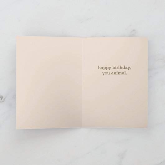 Bruine kip, bruine koe verjaardag wenskaart kaart (Binnen)