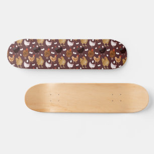 Bruine Kip en het Eieren Patroon Persoonlijk Skateboard