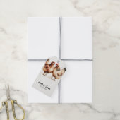 Bruine Kippen Aquarel Rustieke Bruiloft Cadeaulabel (Met Touw)