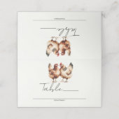 Bruine Kippen Land Trouwtafel Nummer Plaatskaartje (Buitenkant ongevouwen)