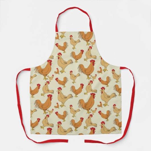 Bruine kippen schort (Voorkant)