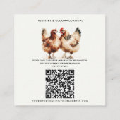 Bruine kippen Waterverf bruiloft details Vierkante Visitekaartje (Achterkant)