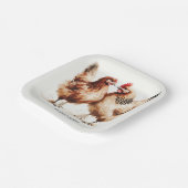 Bruine kippen Waterverf rustieke bruiloft Papieren Bordje (Gebogen)