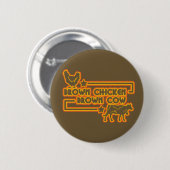 Bruine kippenbruine cow ronde button 5,7 cm (Voorkant /achterkant)