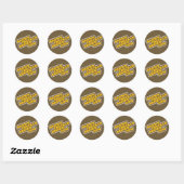 Bruine kippenbruine cow ronde sticker (Vel)