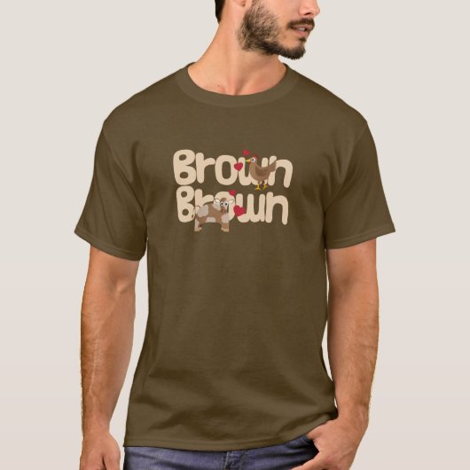 Bruine kippenbruine cow t-shirt (Voorkant)