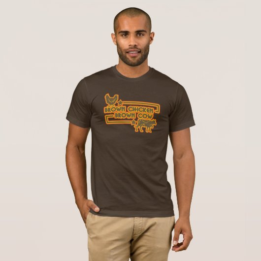 Bruine kippenbruine cow t-shirt (Voorkant volledig)