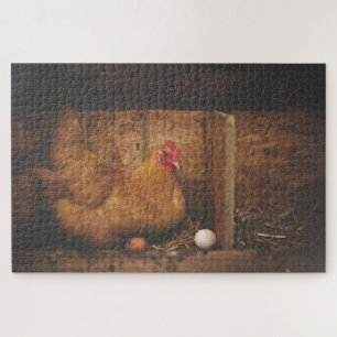 Bruine kippeneieren legpuzzel