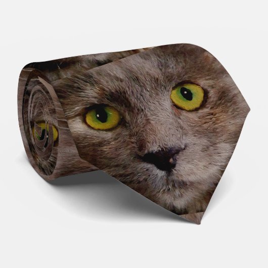 Bruine Kitten Olieverf, Stropdas (Opgerold)