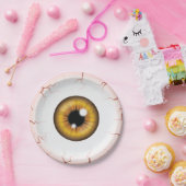 Bruine Kleur Eyeball Halloween Bloeddoorlopen Eyeb Papieren Bordje (Feest)