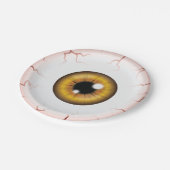 Bruine Kleur Eyeball Halloween Bloeddoorlopen Eyeb Papieren Bordje (Gekanteld)