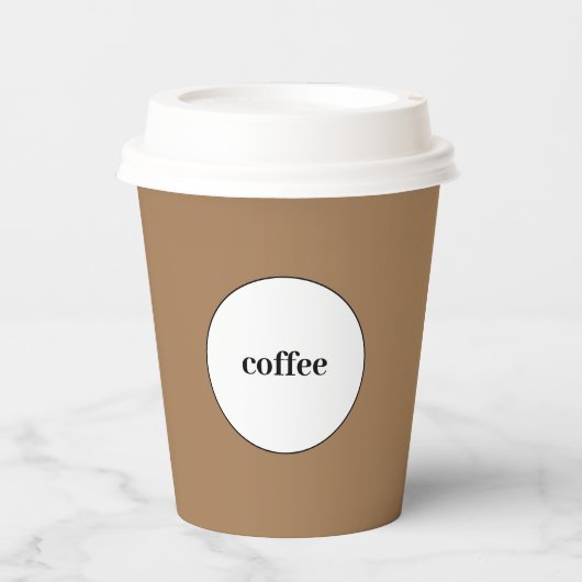 bruine kleur koffiepapier papieren bekers (Voorkant)