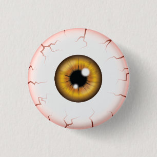 Bruine kleur Oogbal Halloween Bloeddoorlopen Oogba Ronde Button 3,2 Cm