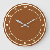 Bruine Kleur Ronde Vorm Acryl Wandklok (Voorkant)