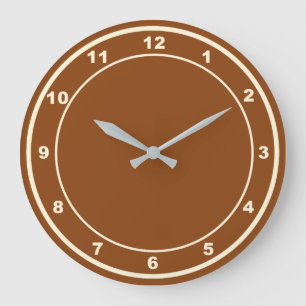 Bruine Kleur Ronde Vorm Acryl Wandklok