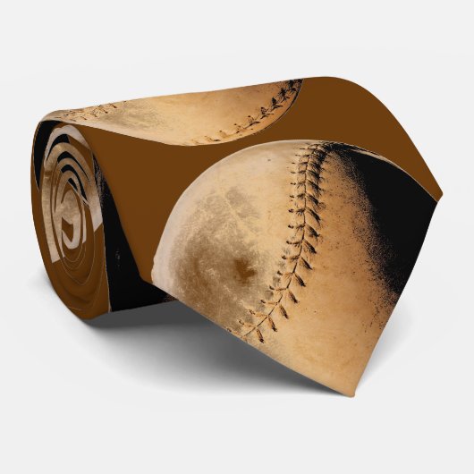 Bruine kleur Tones Baseball Stropdas (Opgerold)