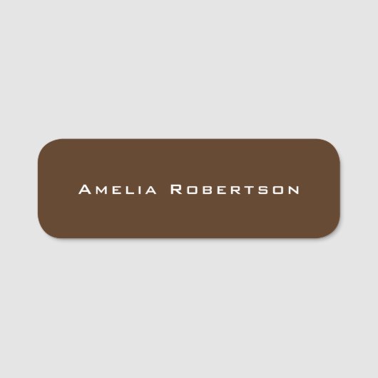 Bruine kleur Trendy Moderne Professionele Douane Naamplaatje (Voorkant)