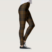 Bruine kleurstof, zwart Nero Twill Tartan, geplakt Leggings (Rechts)