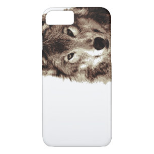Bruine kleurtonen Wolf iPhone 7 Hoesje