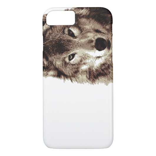 Bruine kleurtonen Wolf iPhone 7 Hoesje (Achterkant)