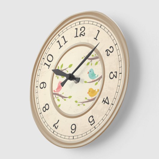 Bruine klok met vogels (Hoek)
