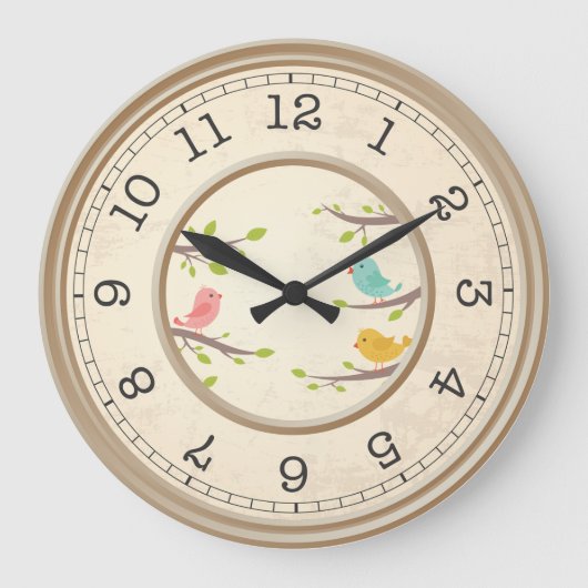 Bruine klok met vogels (Voorkant)