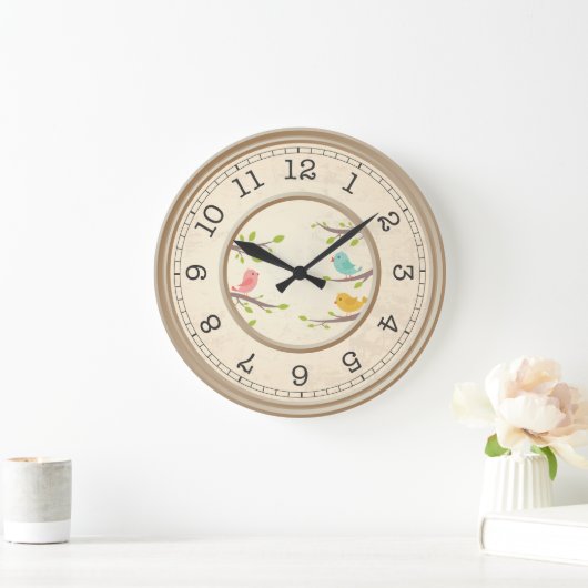 Bruine klok met vogels (Huis)