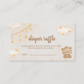 Bruine Knuffel Beer Baby Shower Luier Raffle Informatiekaartje (Voorkant)