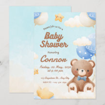 Bruine Knuffel Beer Baby Shower Uitnodiging