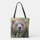 Bruine kodiak-beer tote bag (Achterkant)