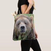 Bruine kodiak-beer tote bag (Dichtbij)