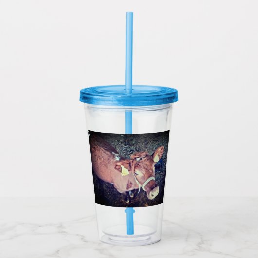Bruine koe acryl drinkbeker (Voorkant)