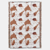 Bruine Koe afdrukken Deken (Voorkant Verticaal)