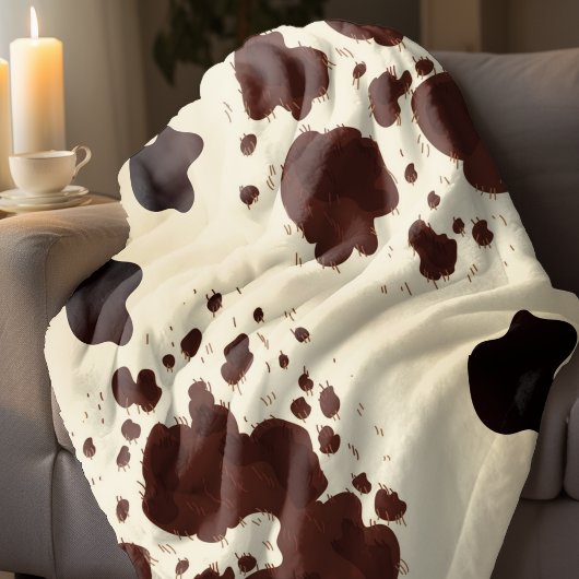 Bruine Koe afdrukken Deken