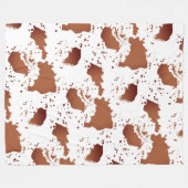 Bruine Koe afdrukken Fleece Deken (Voorkant (Horizontaal))