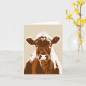 Bruine Koe Boerderij Dierlijk blanco briefkaart (Gele Bloem)
