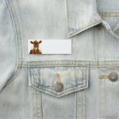 Bruine Koe Boerderij Dierlijke Kunst Naamplaatje (In situ)