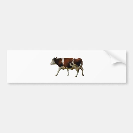 Bruine koe bumpersticker (Voorkant)