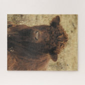 Bruine Koe die zich op Boerderij afspeelt Legpuzzel (Horizontaal)