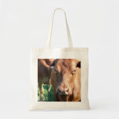 Bruine Koe Face Tote Bag (Voorkant)