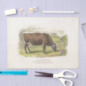Bruine Koe Grazing Ephemera Decoupage Boerderij Tissuepapier (Craft)