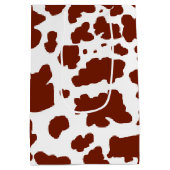 Bruine Koe Huidtextuur Dierlijke Print Medium Cadeauzakje (Achterkant)
