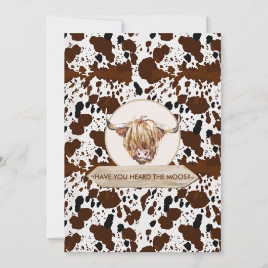 Bruine Koe Koe Afdrukdag Kaart (Achterkant)