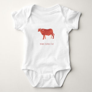 Bruine Koe Melk Crew Eén Stuk Romper