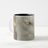 Bruine koe met een teken erin? tweekleurige koffiemok (Voorkant links)