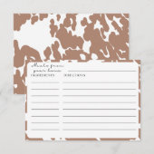 Bruine Koe Print Boerderij Recept Kaarten (Voorkant / Achterkant)