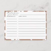 Bruine Koe Print Boerderij Recept Kaarten (Voorkant)