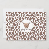 Bruine Koe Print Boho Bloemen Heilige Koe 1e Verja Kaart (Achterkant)